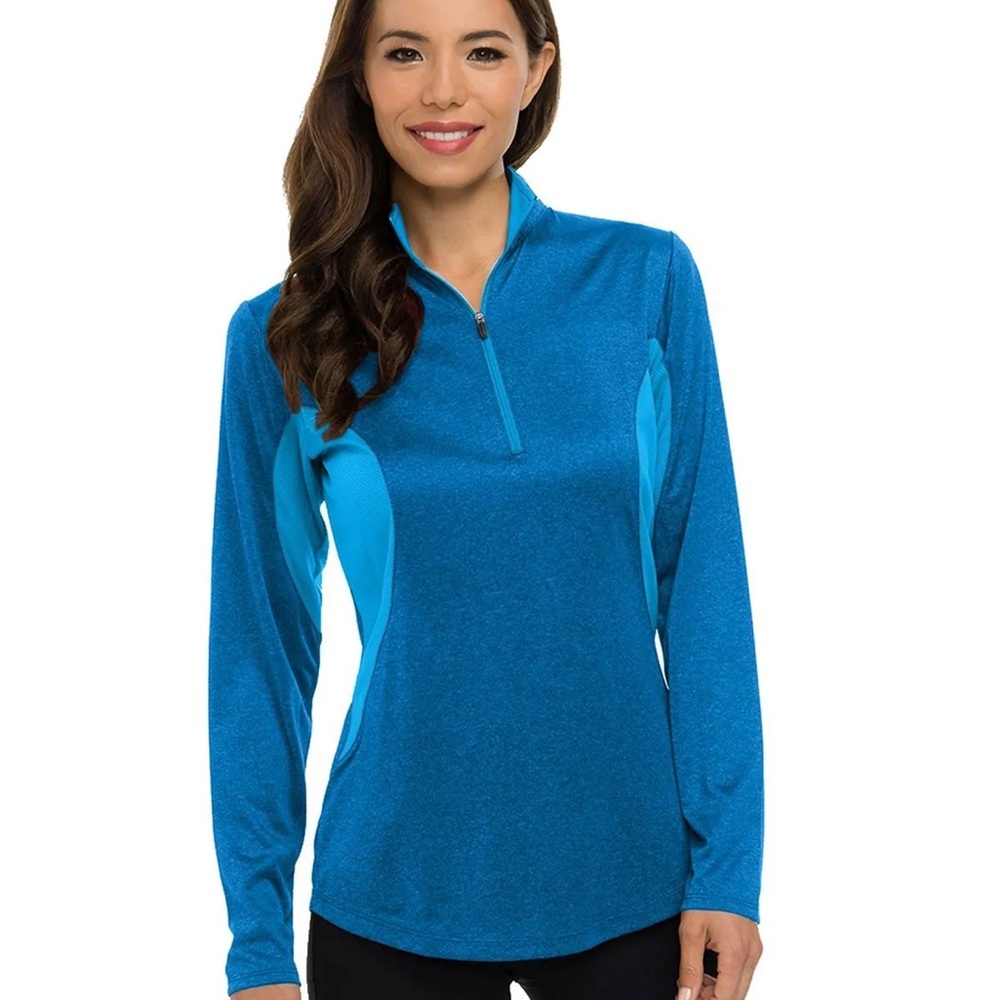 Columbia Women's Teal Long Sleeve Quarter-Zip Top SIZE S